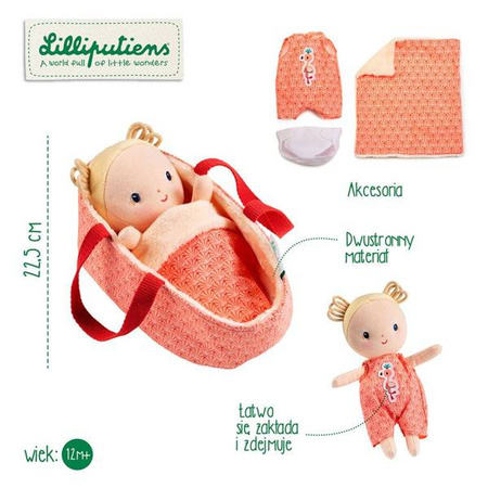 Lilliputiens Lalka Dzidziuś w Koszyczku z Ubrankiem i Kocykiem Anais 12 m+