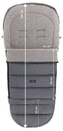 Zaffiro iGrow 2.0 Śpiwór Do Wózka Wełna Premium Szara + Organic Grey