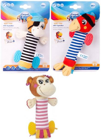 Canpol Babies Zabawka Pluszowa z Piszczałką Mix Wzorów