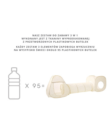3 Sprouts Zestaw Namiotów Dla Dzieci z Tunelem 3w1 Terrazzo Beige