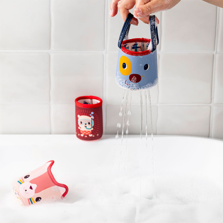 Lilliputiens 3 kubeczki do kąpieli Piesek Jules 6 m+