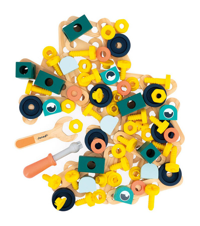 Janod Zestaw konstruktora 100 elementów Brico'kids 3+