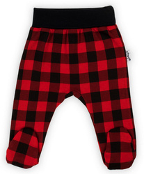 Nicol Półśpiochy Bawełniane Niemowlęce Kratka Rozmiar 74 Czarny - Czerwony
