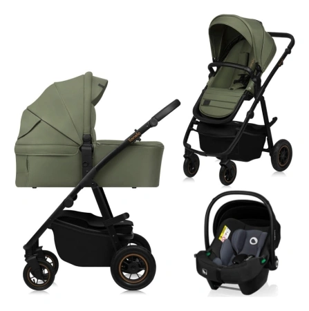 Lionelo Amber Plus Wózek Głęboko-Spacerowy 3w1 Green Forest