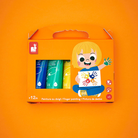 Janod Farbki do malowania rękami 5 kolorów 12m+