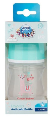 Canpol Babies EasyStart Exotic Animals Butelka Szerokootworowa Antykolkowa 120 ml 35/220_gre Green