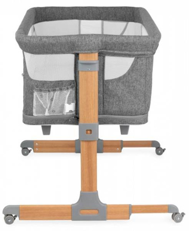 MoMi Smart Bed Łóżeczko Dostawne Kojec 4w1 Grey + Torba Transportowa