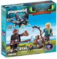 Czkawka i Astrid z Małym Smokiem