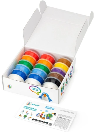 Hey Clay Zestaw Ptaki Masa Plastyczna + Akcesoria 18 szt