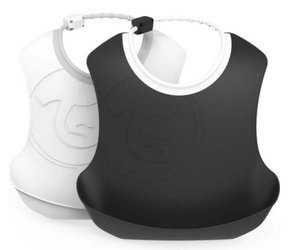 Twistshake Śliniak Plastikowy 2 szt Black