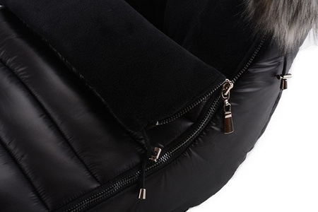 Cottonmoose Śpiwór Zimowy Alaskan Moose Czarny Z Naturalną Eko-skórą