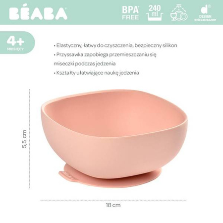 Beaba Silikonowa Miseczka z Przyssawką Pink