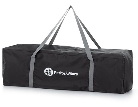 Petite&Mars Nyja Łóżeczko Turystyczne z Torbą Do Przenoszenia Teddy Friend Coal