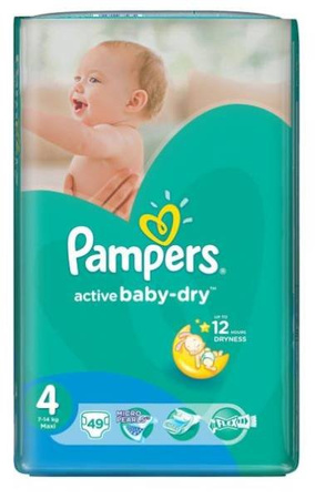 Pampers Active Baby Dry 4 Maxi VP 49 szt