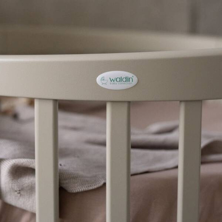 Waldin Łóżeczko Dziecięce Owalne 7w1 z Materacem Oliwkowe