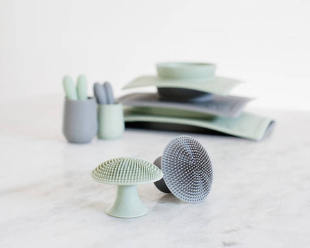 EZPZ Silikonowa Myjka Czyścik Do Naczyń Bez Bakterii Szary Szary