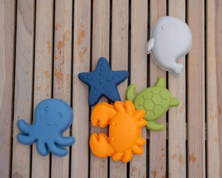 Filibabba Silikonowy Zestaw Zabawek Do Piasku 5 szt. Animals Of The Sea