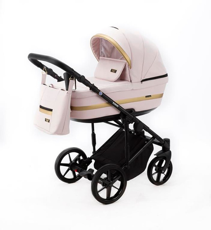Adamex Rimini Wózek Głęboko-Spacerowy 2w1 RI-101-TIP + Cybex Aton B2 i-Size Fotelik 0-13kg + Baza + Adaptery