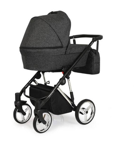 Kunert Molto Premium Wózek Głęboko-Spacerowy 2w1 Grafit Jeans Złota Rama Koła Żelowe