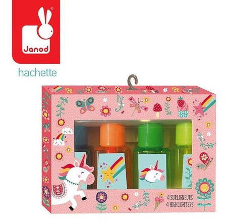 Janod 3S Sticker Oh The Animals! Zestaw Zakreślaczy 4szt. 7+ Jednorożec