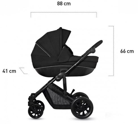 Kinderkraft Prime Lite Wózek Głęboko-Spacerowy 2w1 Deep Black