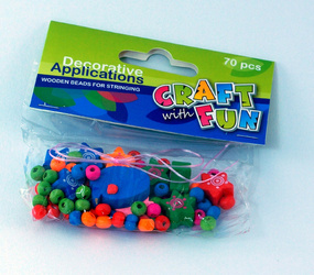 Craft With Fun Ozdoba Dekoracyjna Drewniana Koraliki