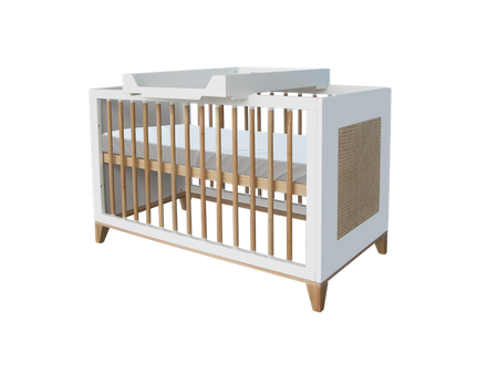 Theo Bebe Nami Łóżeczko Ratanowe 60x120cm Neige