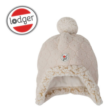 Lodger Fleece Dwuwarstwowa Zimowa Czapeczka z Polaru 1-2 lata Jasnobeżowa Birch