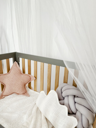 ATB Łóżeczko Kojec Dziecięcy Dębowy Szary