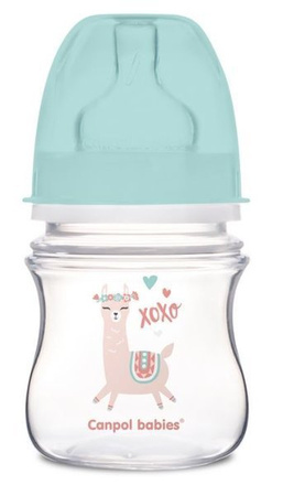 Canpol Babies EasyStart Exotic Animals Butelka Szerokootworowa Antykolkowa 120 ml 35/220_gre Green