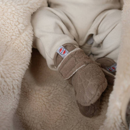 Lodger Fleece Polarowe Buciki Kapcie 3-6 msc Brązowe Buffalo