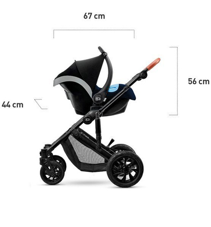 Kinderkraft Prime Wózek Głęboko-Spacerowy 3w1 + Mommy Bag Deep Navy