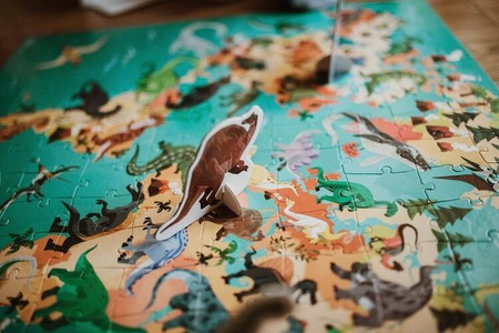 Janod Puzzle Edukacyjne z Figurkami 3D Dinozaury 200 elementów 6+