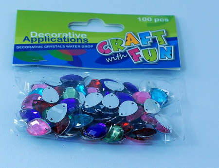Craft With Fun Ozdoba Dekoracyjna Kryształki Łezka 100szt