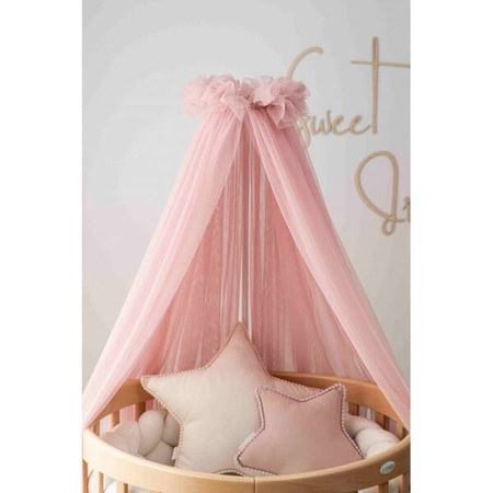 Waldin Tiulowy Baldachim Do Łóżeczka + Stelaż Na Baldachim Rose