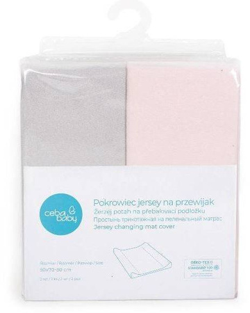 Ceba Pokrowiec Na Przewijak 50x70-80 2szt. Light Grey + Pink