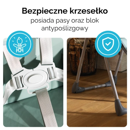 Kidnort Jordgubbe Krzesełko do Karmienia Szare