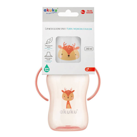 Akuku Bidon Niekapek z Miękkim Ustnikiem Jelonek