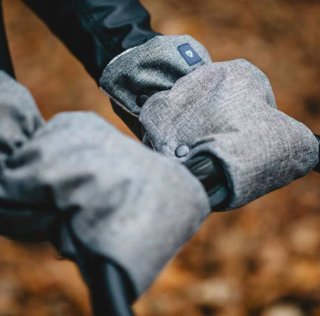 Zaffiro Mufki Do Wózka Dwuczęściowe Wełna Melanż Szary