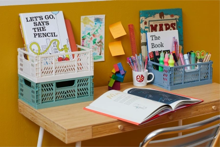 3 Sprouts Średnia Składana Skrzynka Na Zabawki Clay