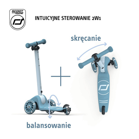 Scootandride Highwaykick 3S Hulajnoga z Systemem Sterowania 2w1 3+ Steel