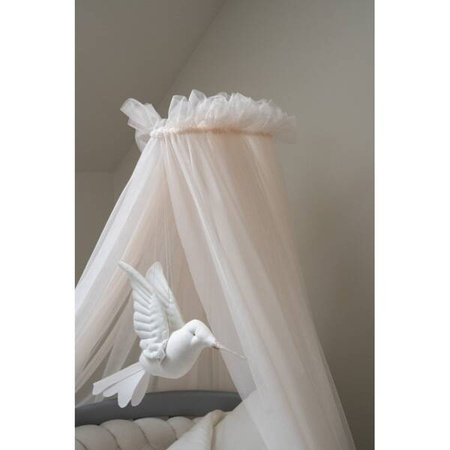 Waldin Tiulowy Baldachim Do Łóżeczka + Stelaż Na Baldachim Champagne