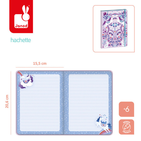 Janod Notatnik na gumkę Jednorożce Kraina snów 6+