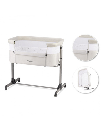 MoMi Revo Łóżeczko Dostawne 2w1 Jasnoszare