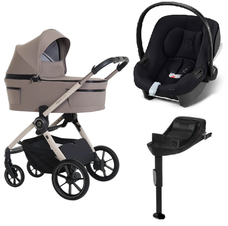 Espiro Yoga 2025 Wózek Głęboko-Spacerowy 109 Meditation Breze + Cybex Aton B2 i-Size Fotelik Samochodowy 0-13kg + Baza One Volcano Black