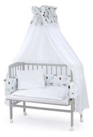 Waldin Łóżeczko Dostawne 2w1 z Wyposażeniem L8 Grey / Las