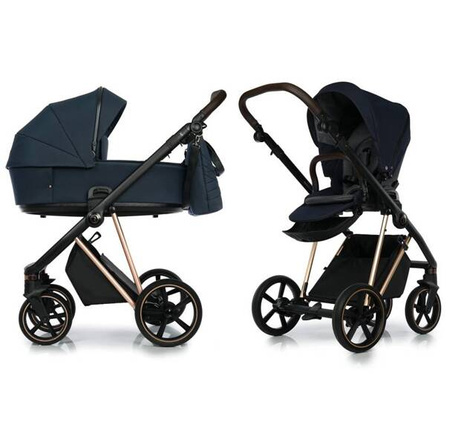 Roan Ivi 2.0 Wózek Głęboko-Spacerowy Rama Rose Gold Mystic Blue