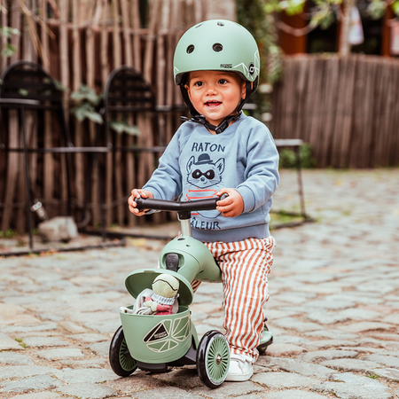 Scootandride Highwaykick 1 Lifestyle 2w1 Jeżdzik i Hulajnoga Trójkołowa z Zamykanym Schowkiem 1-5 lat Green Lines