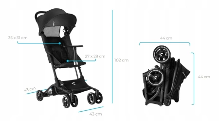 Kidnort Snöpetrel Wózek Spacerowy Czarny