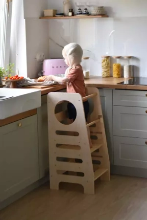 Baby Wood Kitchen Helper M Naturalny